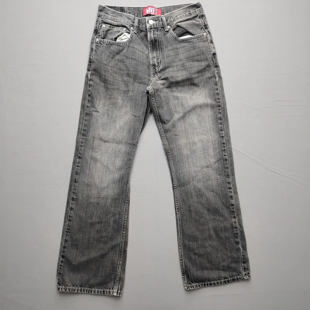 Levis 527 Bootcut Jeans Boys Size 16 Gray Vintage Y2K 28x28